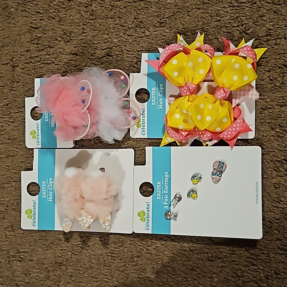 Girls hair & earrings accessories set - Picture 1 of 5